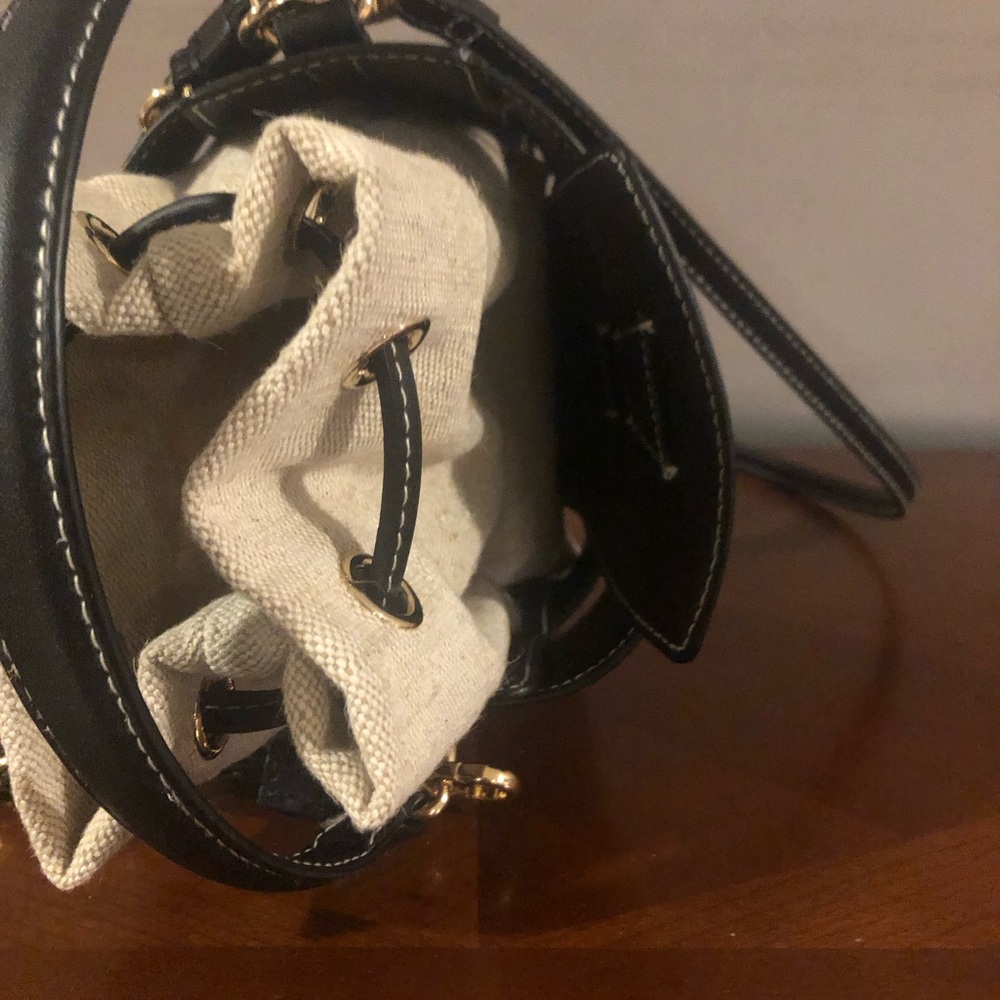 H&M Black Mini Bucket Bag with Cream Canvas Insert - Picture 9 of 9